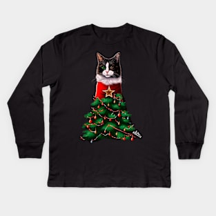 Meowy Christmas Kids Long Sleeve T-Shirt